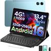 DOOGEE Tab G6 Max 2 in 1 Tablet PC Android 16 Gemini AI 13,4" Batteria 11000mAh 32GB(6+26) RAM 256GB ROM Widevine L1 Tablet PC 4G LTE