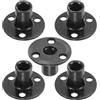 M METERXITY 5 pezzi Dadi a T M12x25mm Zincati Acciaio al carbonio Base rotonda a 3 fori Dadi saldati Filettatura passante per Mobili Flangia Inserti Femmina Nero