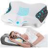 Elviros Cuscino ergonomico cervicale in memory foam con altezza regolabile per maschere CPAP, riduce le perdite d'aria e la pressione della maschera, ideale per chi dorme sul fianco e sulla schiena