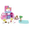 Barbie - Camper di Chelsea 2 in 1, playset con veicolo che si trasforma in un campeggio e mini bambola Chelsea, 2 cuccioli e 15+ accessori inclusi, giocattolo per bambini, 3+ anni, HNH90