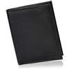 HEMING Portafoglio uomo slim nero - 100% pelle - piccolo sottile - Porta soldi e carte di credito - Portacarte - compatto