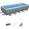 Bestway Set piscina da 640x274x132 cm grigio scuro