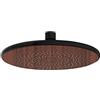 WENKO Soffione doccia a pioggia Watersaving Wood a risparmio idrico in ottica legno, risparmia acqua, collegamento universale ½", adatto per riscaldatore di flusso, Ø 22,5 cm, marrone/nero
