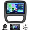Hikity 4+128G 9 Autoradio per Renault Traffic 3 2014-2021 Opel Vivaro B 2014-2018 | Incell Touchscreen Wireless Carplay Autoradio 2 DIN GPS Navi Bluetooth 5.0 WiFi FM/RDS Retrocamera EQ 4+128G