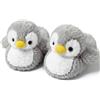 ARELUX Scarpe da donna carine Penguin Animal Slippers Novelty Cozy Fuzzy Slippers Soft Plush Winter Warm House, grigio., 8.5-10.5