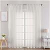 Chyhomenyc Set di 2 tende velate color avorio, lunghe 213 cm, 2 pannelli, in voile, con filtro della luce, per camera da letto e soggiorno, 106 x 213 cm (larghezza x lunghezza), colore: avorio, set da