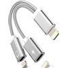 Kefiany Adattatore Lightning Doppio 2in1 con connettore auricolare e caricabatterie per iPhone 14/13/12 Pro, Apple, iPad Air, splitter audio, cavo a presa, accessori ausiliari
