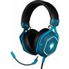 Konix Cuffie da gioco cablate Konix Magic The Gathering per PC - Altoparlanti da 50 mm - Microfono rimovibile - Cavo USB da 2 m - Retroilluminazione - Blu