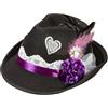 W WIDMANN MILANO Party Fashion - 75719 - Fedora bavarese, con decorazione in feltro, nera, Baviera, festa della birra, costume tradizionale, cappello, accessorio, carnevale, festa motto