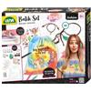 LENA 42608 - Set fai da te Batik Boho, zaino fai da te, set completo con zaino in lino, 29 x 34 cm, 5 colori batik, 3 matite tessili, pellicole da stirare, perline per capelli e fascia per capelli