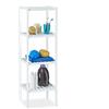 Relaxdays Scaffale da Bagno, bambù, Ripiani Portaoggetti, Mobiletto Salvaspazio, 110x34,5x33 cm, Mobile Cucina, Bianco