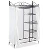 Relaxdays Appendiabiti da Ingresso Country, Stile Rustico, Guardaroba, Rivestimento in Stoffa, 172x105x45 cm ca., Bianco