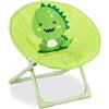 Relaxdays Moon Chair, Sedia Pieghevole Ultraleggera per Bambini e Bambine, Interni e Esterni, Poltroncina, Mostro Verde