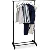 Relaxdays Stand Appendiabiti con Ruote, Stabile con Ripiano, Ferro, Attaccapanni, Altezza Regolabile 102,5-180,5 cm,nero