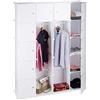 Relaxdays Scaffale Componibile, 14 Scomparti, 2 Aste Appendiabiti, Scarpiera Modulare, HLP 180 x 145 x 36,5 cm, Bianco