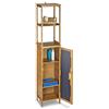 Relaxdays Mobile a Colonna per Bagno, HLP 170 x 33,5 x 28 cm, Scaffale e Armadio, Mobiletto in Bambù, 5 Ripiani, Marrone
