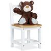 Relaxdays Sedia Bambini Rustico, bambù, Cameretta, Stanza Giochi, HxLxP 50x28,5x28 cm, Kids Chair, Marrone e Bianco