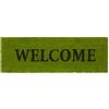 Relaxdays Zerbino Ingresso Casa, in Cocco, WELCOME, Base in PVC, HLP: 1,5 x 75 x 25 cm, Stretto, Benvenuto, Verde