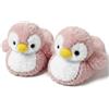 ARELUX Pantofole da donna a forma di pinguino, accoglienti e pelose, morbide e calde, per l'inverno, Rosa, 8.5-10.5 US