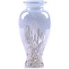 oliruim 30 cm Vaso in Vetro Soffiato Blu Chiaro e Bianco, Vaso Colorato a Bocca Larga, Vaso Artistico per Casa, Soggiorno, Tavolo, Erba della Pampas (Blu E Bianco)
