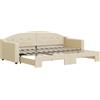 vidaXL Letto da giorno allungabile crema 80x200 cm in tessuto