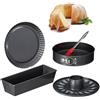 Relaxdays Stampo da Forno, Set da 5, Tortiera Apribile con Fondo da 26 cm, Stampo per Plum Cake, Crostate, Antracite