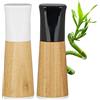 Relaxdays Set Macina Pepe e Sale, Manuale, Doppio Trita Condimenti, in Legno, Grinder in Ceramica Regolabile, naturale