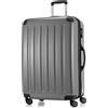 Hauptstadtkoffer ALEX Trolley Rigido Espandibile 75 cm (119 L) con Lucchetto a Combinazione, Valigia da Viaggio Robusta con 4 Ruote Doppie, Argento