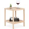 Relaxdays Tavolino da Salotto in Legno, 50 x 40 x 40 cm, Porta Piante con 2 Ripiani, Comodino da Divano, Naturale