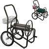 Relaxdays Carrello Avvolgitubo da Giardino, Carrellino Mobile per Acqua in Metallo, 2 Rotelle, Tubi Lunghi 90 m, Marrone