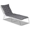 Relaxdays Cuscino per Panchina, da Interni ed Esterni, Tessuto Trapuntato, Poliestere, con Fasce, HLP7x180x50 cm, Grigio