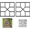 Relaxdays Stampo per Cemento, Set da 2, Forma Pavimento del Vialetto in Giardino, Path Maker, HLP: 4x40,5x40,5 cm, Nero
