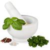 Relaxdays Mortaio & Pestello in Marmo, Robusto & Resistente, Erbe Aromatiche, in Pietra Lucida, V 120ml, Ø 10, bianco