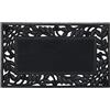 Relaxdays Zerbino in Gomma, Antiscivolo e Resistente alle Intemperie, Disegni di Foglie, Tappetino, LxP: 75x45 cm, Nero
