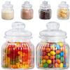 Relaxdays Barattoli Alimentari, Vetro, Set da 6, Coperchio, 700ml, Cucina, Contenitori, Candy Bar, Ermetici, Trasparente