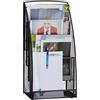Relaxdays Portariviste metallo grande 4 scomparti portagiornali moderno per ufficio sale d'attesa HLP 60x30x22 cm nero