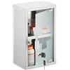Relaxdays Armadietto Pronto Soccorso Medicinali, Cassetta Medicine con Chiave, HLP: 30x18x12 cm, Acciaio Inox e Vetro