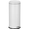 Relaxdays Pattumiera a Pedale Cucina, Cestino Rifiuti 30 L, Cestello Interno con Manico Estraibile, Cesto Ferro, Bianco