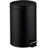 Relaxdays Pattumiera Cucina a Pedale, Cestino da 20 L con Secchio Interno Rimovibile, Cesto con Coperchio, Acciaio, Nero