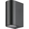 EGLO Applique Medellin, lampada da parete interna, per camera, alluminio | antracite, vetro trasparente, attacco GU10, IP44