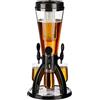 Relaxdays Spillatore di Birra da Tavolo, 4 Litri, Dispenser con 3 Rubinetti, Scomparto Raffreddamento, Trasparente Nero