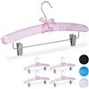 Relaxdays Set da 5 Grucce con Rivestimento in Raso, Design Vintage, Clip Scorrevoli, Gancio Girevole, Larghe 38 cm, Rosa