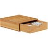 Relaxdays Cassettiera Portaoggetti in Bambù, Organizer con Cassetti da Scrivania, HLP 10 x 29,5 x 30 cm, Colore Naturale