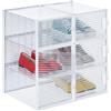 Relaxdays Set 6 Scatole di Plastica per Scarpe Fino al N. 45, Scarpiera con Box Impilabili, Shoe Organizer, Trasparenti