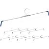 Relaxdays Grucce per Pantaloni, Set da 10, Antiscivolo, per Gonne, Stampella a Spirale, Larghezza 30-50 cm, Argento/Blu