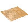 Relaxdays Tappetino in bambù da Bagno, 60x40 cm, Tappeto Doccia o Vasca, Antiscivolo, Arrotolabile, Spa, Naturale/Bianco