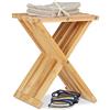 Relaxdays Sgabello pieghevole in bambù effetto naturale, basso salvaspazio richiudibile per bambini HLP: 42x32x27cm, beige