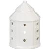 Relaxdays Casetta Portacandele in Ceramica, Casa Luminosa Porta-Tealight, per 1 Candelina, HxD: 10,5 x 7,5 cm, Bianco
