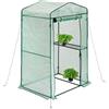Relaxdays Serra da Giardino, Orto Verticale, Porta Avvolgibile, per Coltivare Pomodori, Ferro e PE, 185x125x95 cm, Verde