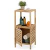 Relaxdays Mobile Salvaspazio per Bagno e Cucina, Scaffale in Legno di Noce, 2 Ripiani, Vano con Anta, HLP 86x40x36 cm